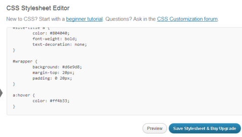 Customizing the CSS